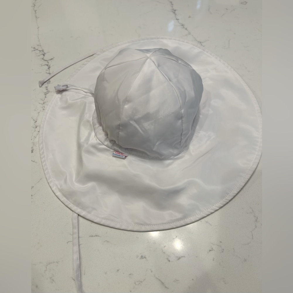 Ruffle Butts Kids White Sun Protective Hat